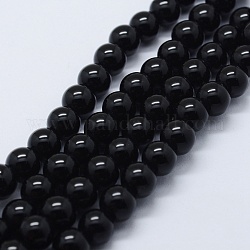 Hebras de cuentas de ónix negro natural, teñido y climatizada, redondo, 12mm, agujero: 1.5 mm, aproximamente 32 pcs / cadena, 14.37 pulgada (36.5 cm)