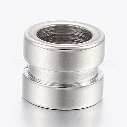 304 perline tubo in acciaio inox, colore acciaio inossidabile, 10x8mm, Foro: 7 mm