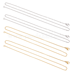 Unicraftale 12pcs 50cm chaîne de câble de couleur en acier inoxydable doré chaînes de câble en acier inoxydable chaîne de collier de 1.5 mm de large avec fermoirs à pince de homard pour la fabrication de collier de bijoux à bricoler soi-même