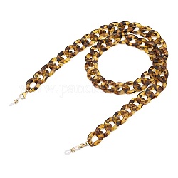 Brillenketten, Halsband für Brillen, mit transparenten Acrylkanten, 304 Hummerkrallenverschlüsse aus Edelstahl und Gummischlaufenenden, dunkelgolden, 28.15 Zoll (71.5 cm)