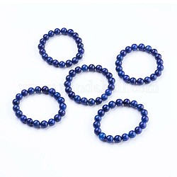 Natural Lapis Lazuli(Dyed) Stretch Bracelets, Round, 2-1/8 inch(55mm)