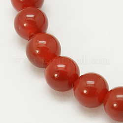 Natural Agate Beads Strands, Dyed, Round, Red, 16mm, Hole: 1mm, about 26pcs/strand, 16 inch
