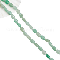 Nbeads 2 Stränge natürliche grüne Aventurin-Perlenstränge, facettiert, Oval, 12x8x5~6 mm, Bohrung: 1 mm, ca. 17 Stk. / Strang, 7.80'' (19.81 cm)