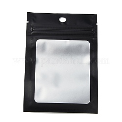 プラスチック製ジップロックバッグ  グラデーションカラーの収納袋  セルフシールバッグ  トップシール  窓と吊り下げ穴付き  長方形  ブラック  12x8x0.25cm  片側の厚さ：3.1ミル（0.08mm）  95~100個/袋