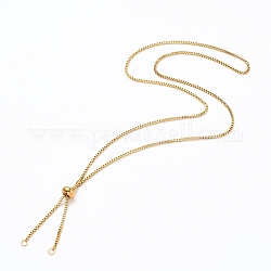 304 Edelstahl Box Chain Slider Halskette Herstellung, Venice Ketten Bolo Halskette machen, golden, 23.62 Zoll (60 cm)