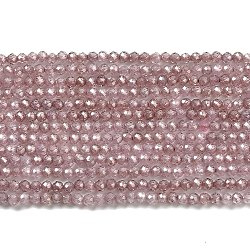 Zirkonia Perlenstränge, facettierte Rondelle, Kamel, 2 mm, Bohrung: 0.6 mm, ca. 187 Stk. / Strang, 14.76 Zoll (37.5 cm)