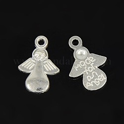 Tibetan Style Alloy Pendants, Angel, Silver Color Plated, Lead Free and Cadmium Free, 18x13x2mm, Hole: 1.5mm
