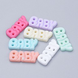 Resin Cabochons, Word Baby, Mixed Color, 12x29~30x4mm