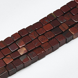 Fili di perline diaspro arcobaleno rosso naturale, cubo, 6~6.5x6~6.5x6~6.5mm, Foro: 1 mm, circa 65pcs/filo, 16.1 pollice