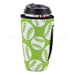 Manica della tazza in neoprene, maniche riutilizzabili isolate per tazze di caffè e tè, con manico, modello da baseball, 186x140mm