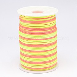 Cordon de polyester teint par segment, cordon de rattail satiné, colorées, 2mm, environ 100 yards / rouleau