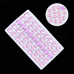 Transparente k9 glascabochons, flache Rückseite, Herz, Perle rosa, 10x10x4.5 mm, ca. 45 Stk. / Beutel