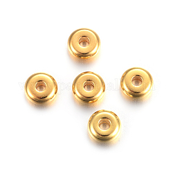 304 acciaio inossidabile perline distanziatore, rotondo e piatto, oro, 6x2.5mm, Foro: 1.8 mm