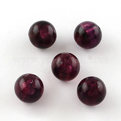 Perles rondes en acrylique d'imitation pierre précieuse, violet, 6mm, Trou: 1.5mm, environ 4100 pcs/500 g