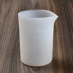 Мерные чашки для смешивания силиконовой эпоксидной смолы, для уф-смолы, изготовление ювелирных изделий из эпоксидной смолы, колонка, белые, 83x77x107 мм, внутренний диаметр: 73x74 мм, емкость: 250 мл (8.45 жидких унции)