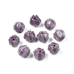Perles vernissées manuelles, fleur, Prune, 10~11x11.5~12.5mm, Trou: 1.2mm