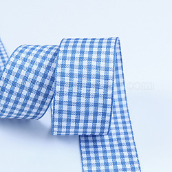 Polyesterband, Tartanband, zum Verpacken von Geschenken, Blumenschleifen basteln Dekoration, Kornblumenblau, 1 Zoll (25 mm)