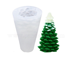 Stampi in silicone per candele fai da te albero di natale 3d, per la realizzazione di candele profumate all'albero di Natale, bianco, 6.2x10.8cm, diametro interno: 5.2x9.2 cm