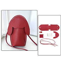 Kit per la creazione di borse per telefono in pelle sintetica fai da te con coniglio, firebrick, 18.5x14x5.5cm