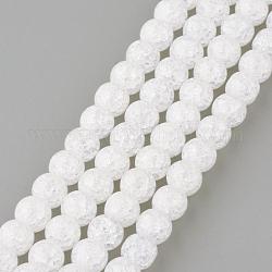 Chapelets de perles en quartz craquelé synthétique, ronde, clair, 4mm, Trou: 0.8mm, Environ 100 pcs/chapelet, 15.7 pouce