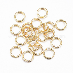 304 in acciaio inox anelli di salto aperto, oro, 20 gauge, 5x0.8mm, diametro interno: 3.5mm, circa 200pcs/10g