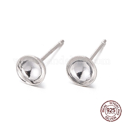 925 Sterling Silber Ohrstecker Zubehör, Ohrringpfosten mit 925 Stempel, Silber, 12 mm, Fach: 6 mm, Stift: 0.8 mm