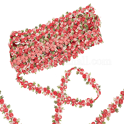 Gorgecraft 5 yards fleur garniture ruban fleur rouge bricolage dentelle applique couture artisanat dentelle bord garniture pour robes de mariée embellissement bricolage fête décor vêtements