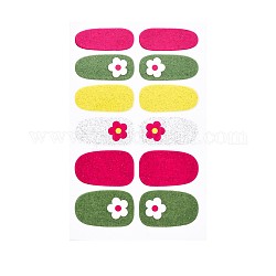 Pegatinas de calcomanías de uñas de cubierta completa de la serie de flores, autoadhesivo, decoración de uñas para mujeres niñas niños, colorido, 25.5x10~16.5mm, 12pcs / hoja