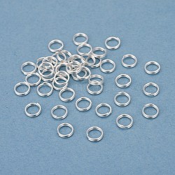 304 anelli portachiavi in ​​acciaio inox, anelli di salto a doppio anello, argento, 5x1mm, diametro interno: 3.8mm, singolo filo: 0.5mm