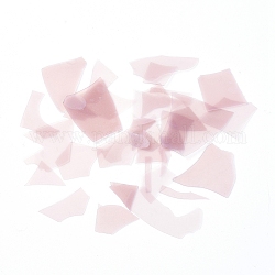 Coe 90 chips de vidrio de confeti fusibles, Para piezas creativas de diy de vidrio fundido, rosa brumosa, 5.5~62.5x2.5~35x0.1~1.5mm
