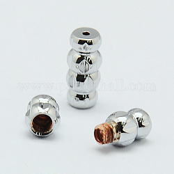 Латунь винтовые застежки для ожерелья, бамбук, платина, 11x5 мм, отверстие : 1 мм