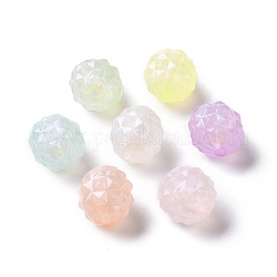 Luminous Acrylic Beads, Glitter Beads, Glow in the Dark, Faceted Round, Mixed Color, 15.5x15mm, Hole: 3mm, about 250pcs/500g