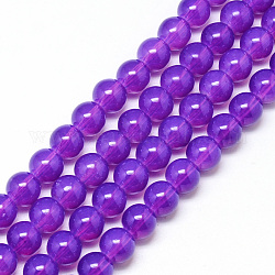 Chapelets de perles en verre peint, imitation opalite, ronde, bleu violet, 10mm, Trou: 1.3~1.6mm, Environ 80 pcs/chapelet, 31.4 pouce