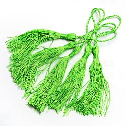 ポリエステルタッセルパーツ  ペンダントの飾り  芝生の緑  130x6mm  タッセル：70~90mm