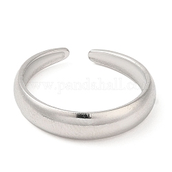 304 anneaux de manchette ouverts en acier inoxydable, bande unie, couleur inoxydable, nous taille 6 3/4 (17.1mm)