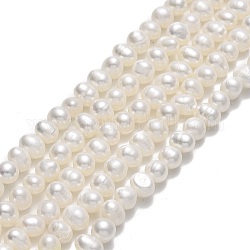Fili di perle di perle d'acqua dolce coltivate naturali, patata, beige, 4~5.5x5~6.5x4.5~5mm, Foro: 0.7 mm, circa 70~72pcs/filo, 13.66~13.94 pollice (34.7~35.4 cm)