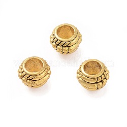 Tibetische Stil Legierung Großlochperlen, Großloch perlen, Rondell, Antik Golden, 8x6 mm, Bohrung: 4 mm