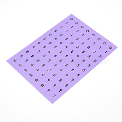 Pegatinas de plastico, redondo con número, púrpura medio, 14x10 cm