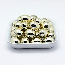 Chapado de cuentas de plástico ecológicas, huevo, oro chapado, 22.5x17.5mm, agujero: 2.5 mm, aproximamente 120 unidades / 500 g