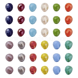 120 filo di perle di vetro opaco, ab colore placcato, sfaccettato, lacrima, colore misto, 4.5x4.5mm, Foro: 1 mm