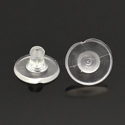 Auricolari di plastica, chiusure per orecchini con frizione a pallottola con cuscinetto, per stabilizzare orecchini pesanti, plastico, 10x6mm, Foro: 0.7 mm