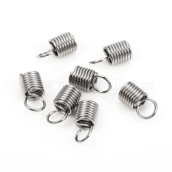 UNICRAFTALE 10Pcs Stainless Steel Column Cord Ends End Caps 4mm Inner Diameter Smooth End Caps Terminators Cord Finding for Leather Cord Bracelets Jewelry Making, Stainless Steel Color