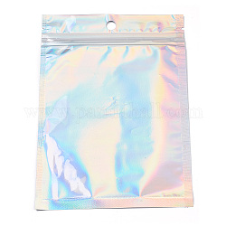 Rectangle Zip Lock Plastic Laser Bags, Resealable Bags, Clear, 16x11cm, Hole: 8mm, Unilateral Thickness: 2.3 Mil(0.06mm)