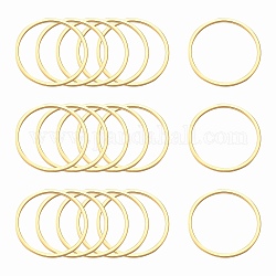 Ion Plating(IP) 304 Stainless Steel Linking Ring, Nickel Free, Round Ring, Golden, 25x0.8mm