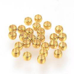 Intercalaire perles en 304 acier inoxydable, rondelle, véritable 24k plaqué or, 2x1mm, Trou: 1mm