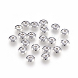 Perline di distanziatore stile tibetano, piombo & cadimo libero, rotondo e piatto, platino, 6x2mm, Foro: 1.5 mm