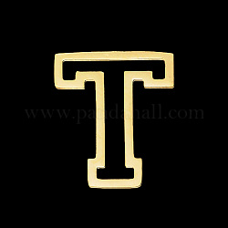 Vacuum Plating 201 Stainless Steel Charms, Laser Cut, Letter, No Hole, Letter.T, 12x10x1mm