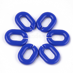 Acryl-Verknüpfung Ringe, Quick-Link-Anschlüsse, zur Herstellung von Schmuckketten, Oval, Blau, 19x14x4.5 mm, Bohrung: 11x5.5 mm
