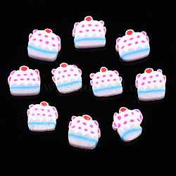 Handmade Polymer Clay Cabochons, Imitation Food, Cake, Orchid, 8~9.5x8~9x1.5~2.5mm, about 7000pcs/1000g