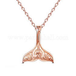 Ожерелья с подвесками shegrace 925 из стерлингового серебра, с 925 маркой, форма китового хвоста, розовое золото , 15.75 дюйм